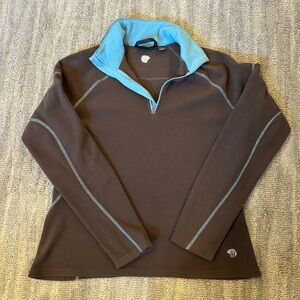 Mountain Hardwear Blue and Brown Fleece Top